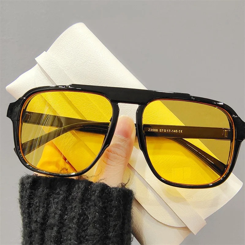 Vintage Fashion Brands - 新しい特大フレームサングラスクラシック女性用スポーツ眼鏡ヴィンテージブランドデザインシェード UV400 メガネトレンディなメガネ