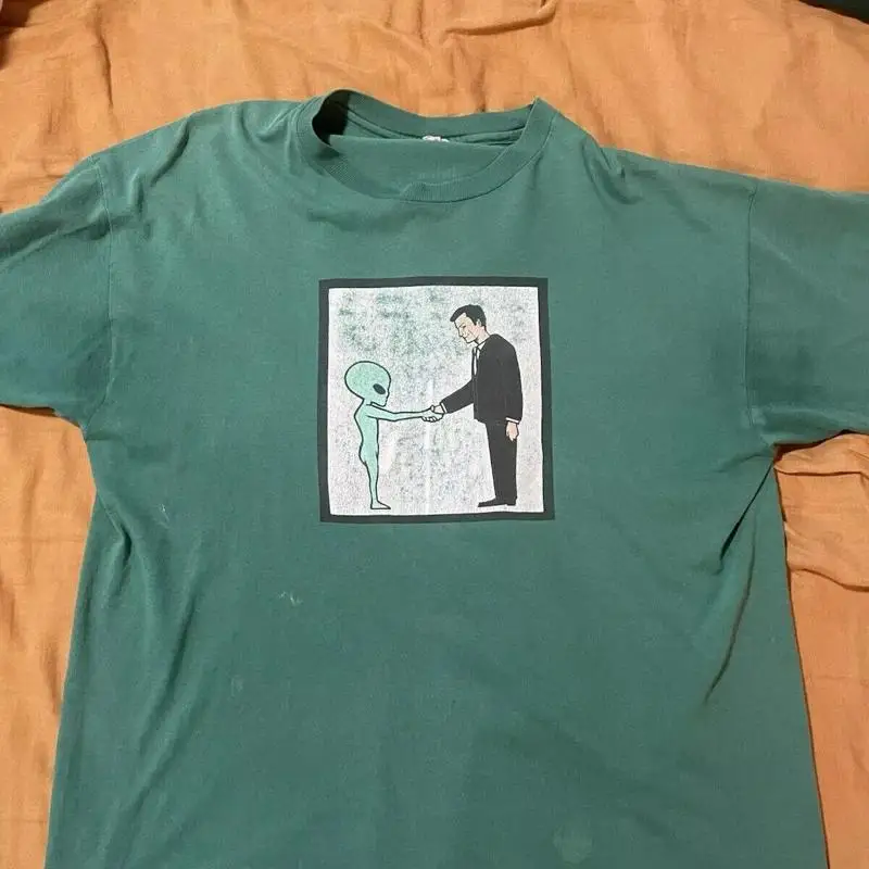 Band Tee Faded 90S - 90年代 ヘルメットバンド Tシャツ エイリアン フェード加工 ダメージ加工