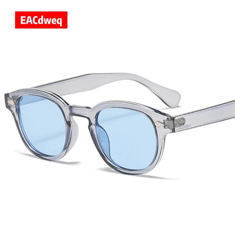 Vintage Fashion Female - ヴィンテージラウンドサングラス女性男性レトロリベットグラデーション女性サングラス UV400 スクエアシェードアイウェア