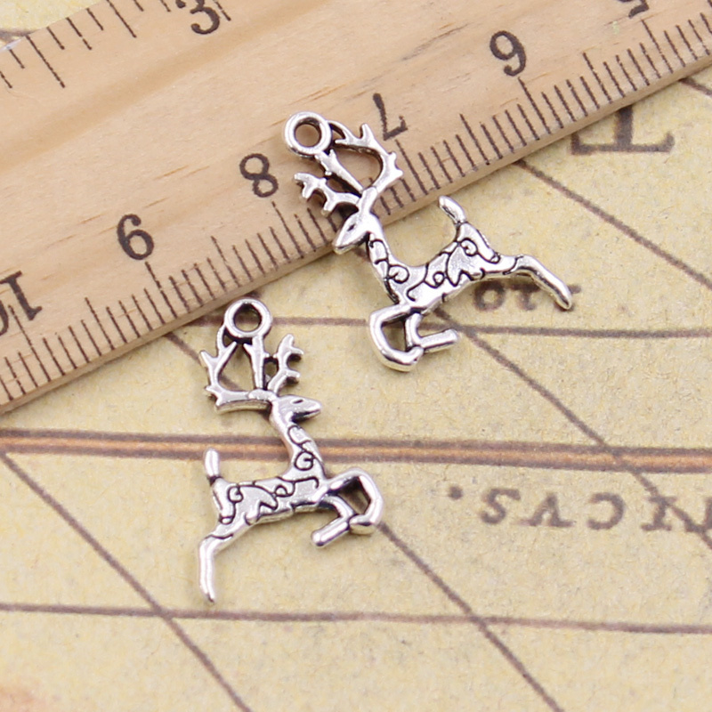 Vintage Fashion Finds - クリスマスチャーム22x14mm,アンティークペンダント,手作り,ブロンズ,シルバーカラーを見つけるために,40個
