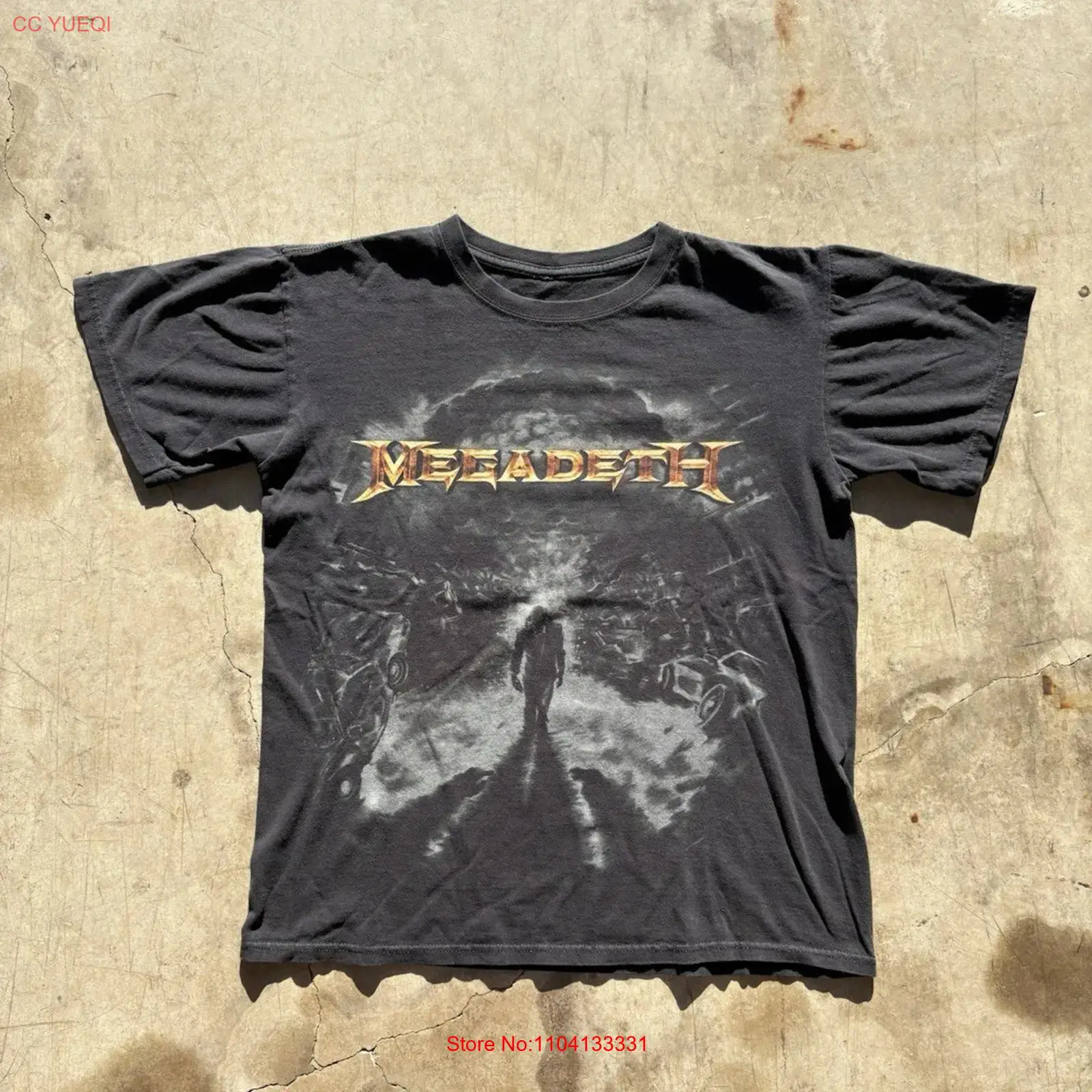 Band Tee Faded 90S - VTG 90年代 Y2K アンビル・メガデス ブラックメタルバンド ツアーTシャツ