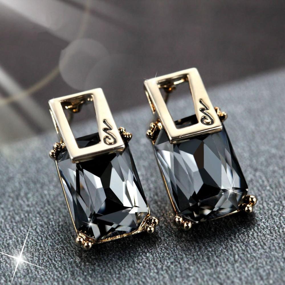 女性のための絶妙な正方形のラインストーンイヤリング、ヴィンテ - Vintage Fashion Earrings のレビューと価格