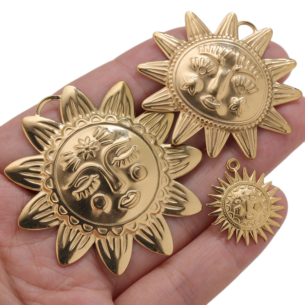 5 個 PVD ゴールドチャームステンレス鋼サンチャームヴィ - Vintage Fashion Earrings のレビューと価格