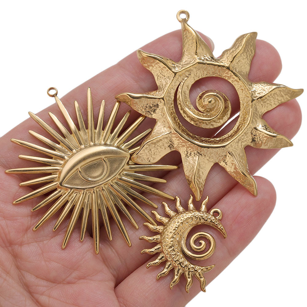 5 個 PVD ゴールドチャームステンレス鋼サンチャームヴィ - Vintage Fashion Earrings のレビューと価格