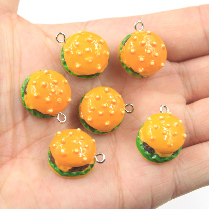 10 個チャーム模造バーガー食品ハンバーガー 20x17x1 - Vintage Fashion Finds のレビューと価格
