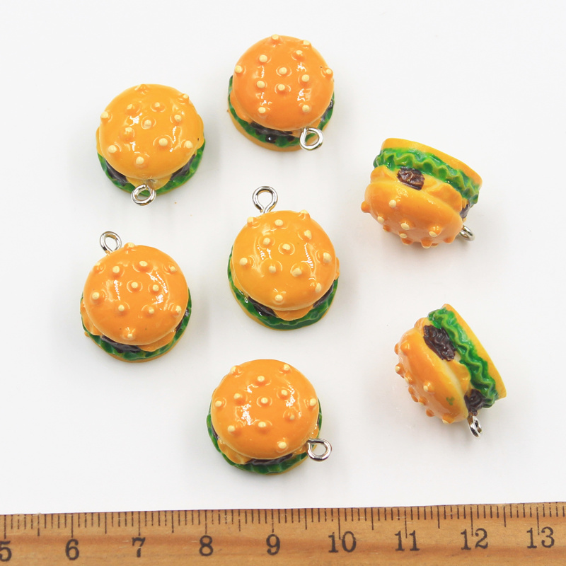 10 個チャーム模造バーガー食品ハンバーガー 20x17x1 - Vintage Fashion Finds のレビューと価格