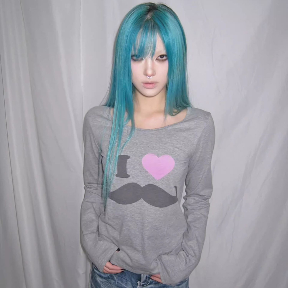 日本 Y2K ビアードプリント Tシャツ ヴィンテージ原宿長 - Vintage Victorian Fashion のレビューと価格
