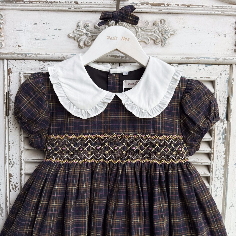 ヴィンテージダークブルー手刺繍ガールズ長袖ドレスインハンドメ - Vintage Fashion La のレビューと価格
