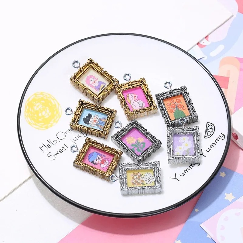 10 個フラットバックカボションヴィンテージ樹脂フォトフレー - Vintage Fashion Earrings のレビューと価格