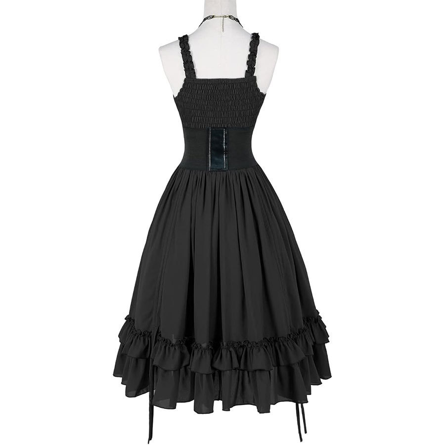 女性ゴシックドレスコルセットスリップブラックパンクロリータ不 - Vintage Slip Dress のレビューと価格