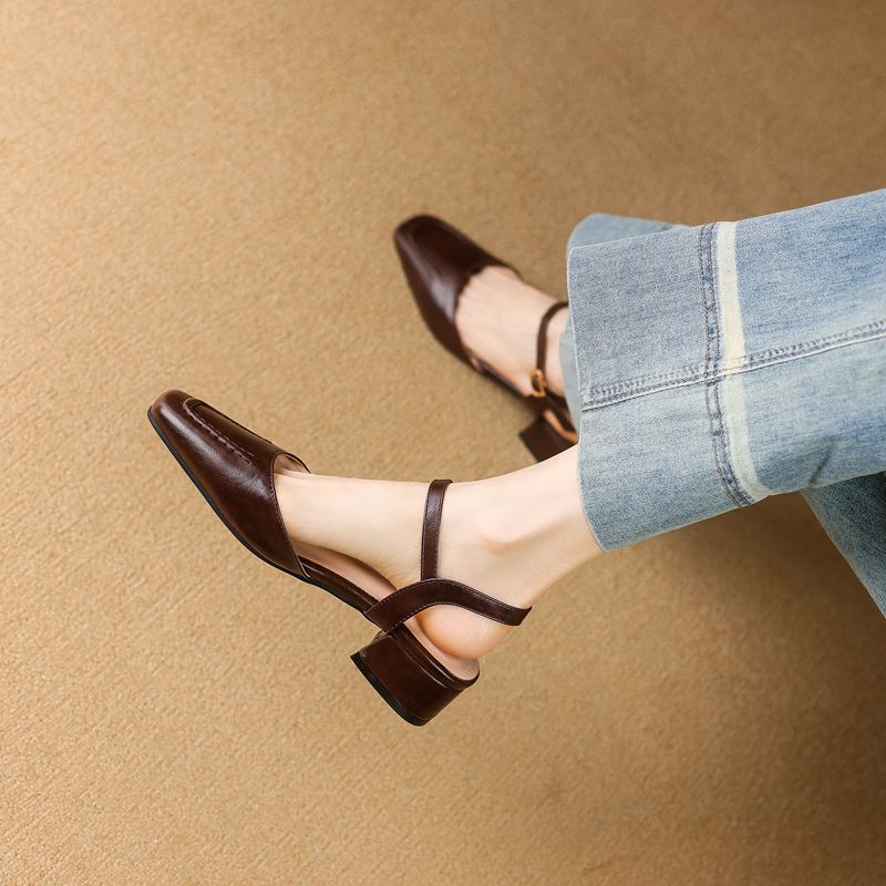 Girseaby 2025 女性のサンダルスクエアトゥ太いヒ - Vintage Fashion Female のレビューと価格