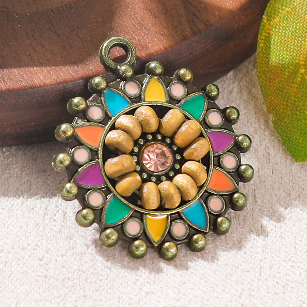 ヴィンテージボヘミアエスニックエナメルラウンドチャームペンダ - Vintage Fashion Earrings のレビューと価格