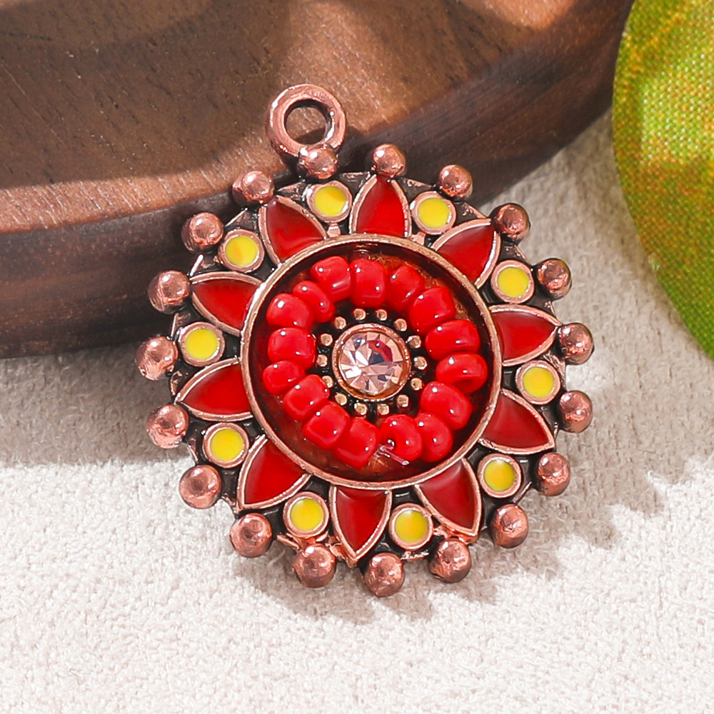 ヴィンテージボヘミアエスニックエナメルラウンドチャームペンダ - Vintage Fashion Earrings のレビューと価格