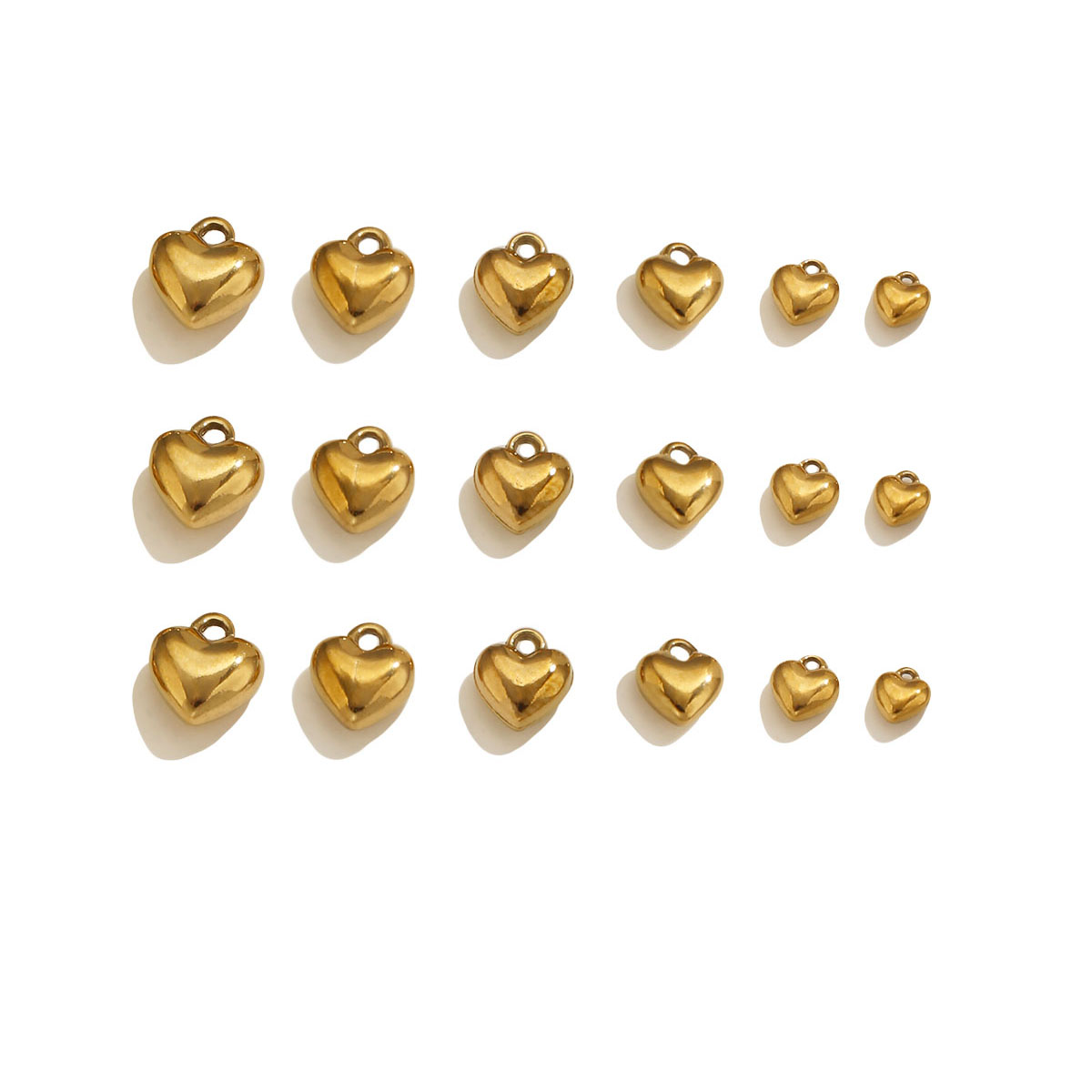 20個入り 3Dソリッドハートチャーム 18K PVDステン - Vintage Fashion Earrings のレビューと価格