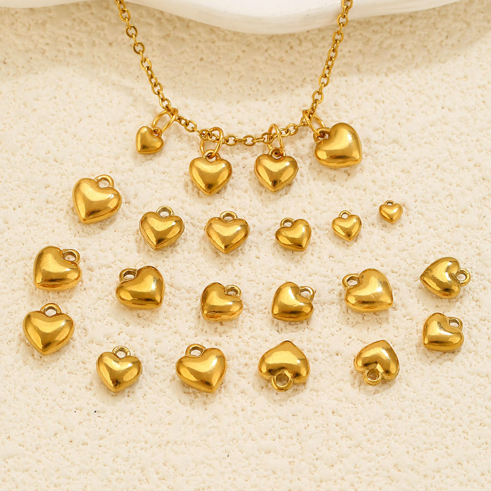 20個入り 3Dソリッドハートチャーム 18K PVDステン - Vintage Fashion Earrings のレビューと価格