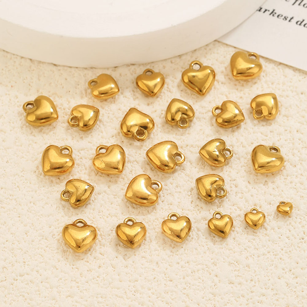 20個入り 3Dソリッドハートチャーム 18K PVDステン - Vintage Fashion Earrings のレビューと価格