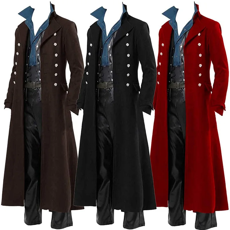 中世男性の海賊衣装スチームパンクヴィンテージトレンチコートゴ - Vintage Victorian Fashion のレビューと価格