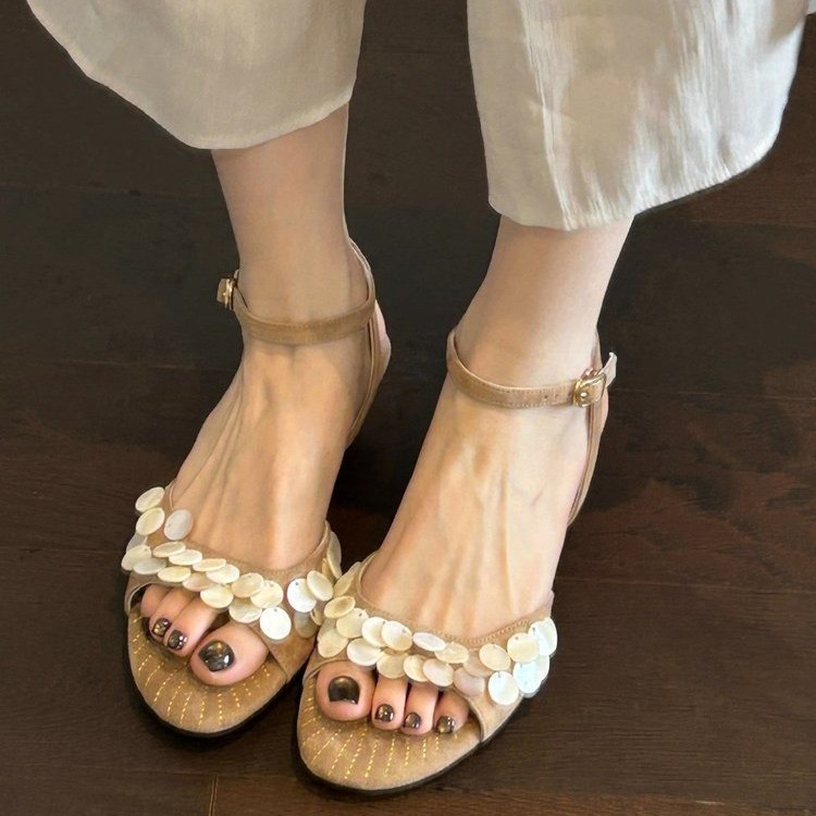 夏の新作レディーススリッパ、パール刺繍入りスティレットヒール - Vintage Fashion Female のレビューと価格
