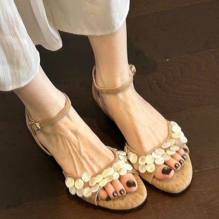 夏の新作レディーススリッパ、パール刺繍入りスティレットヒール - Vintage Fashion Female のレビューと価格
