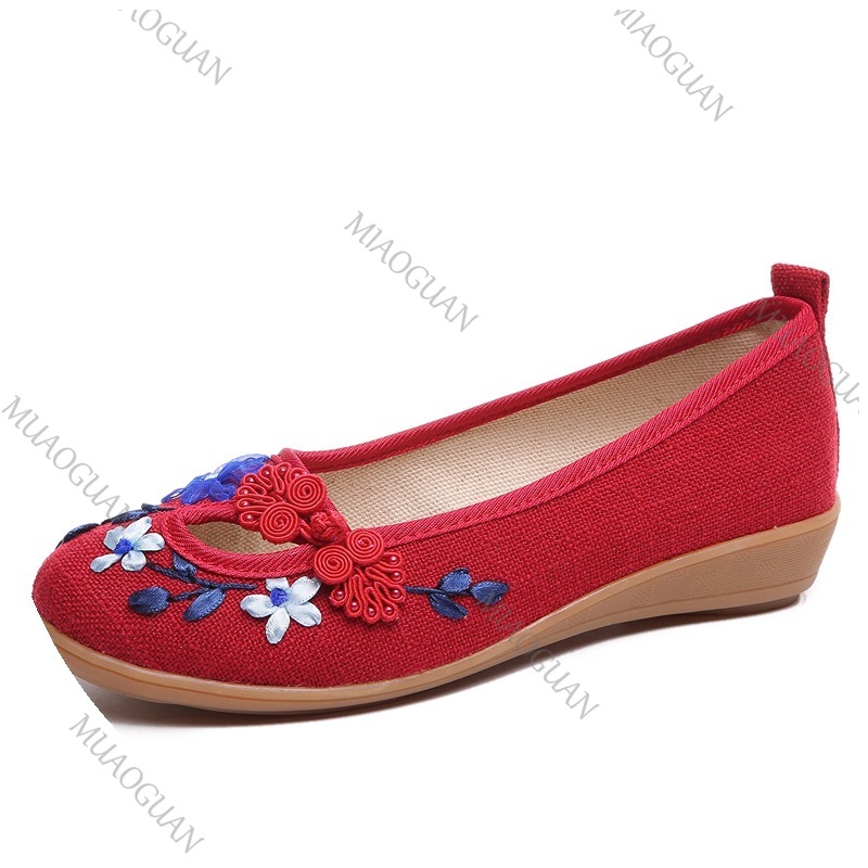 刺繍入り女性用コンフォートウェッジプラットフォームシューズ、 - Vintage Fashion Female のレビューと価格
