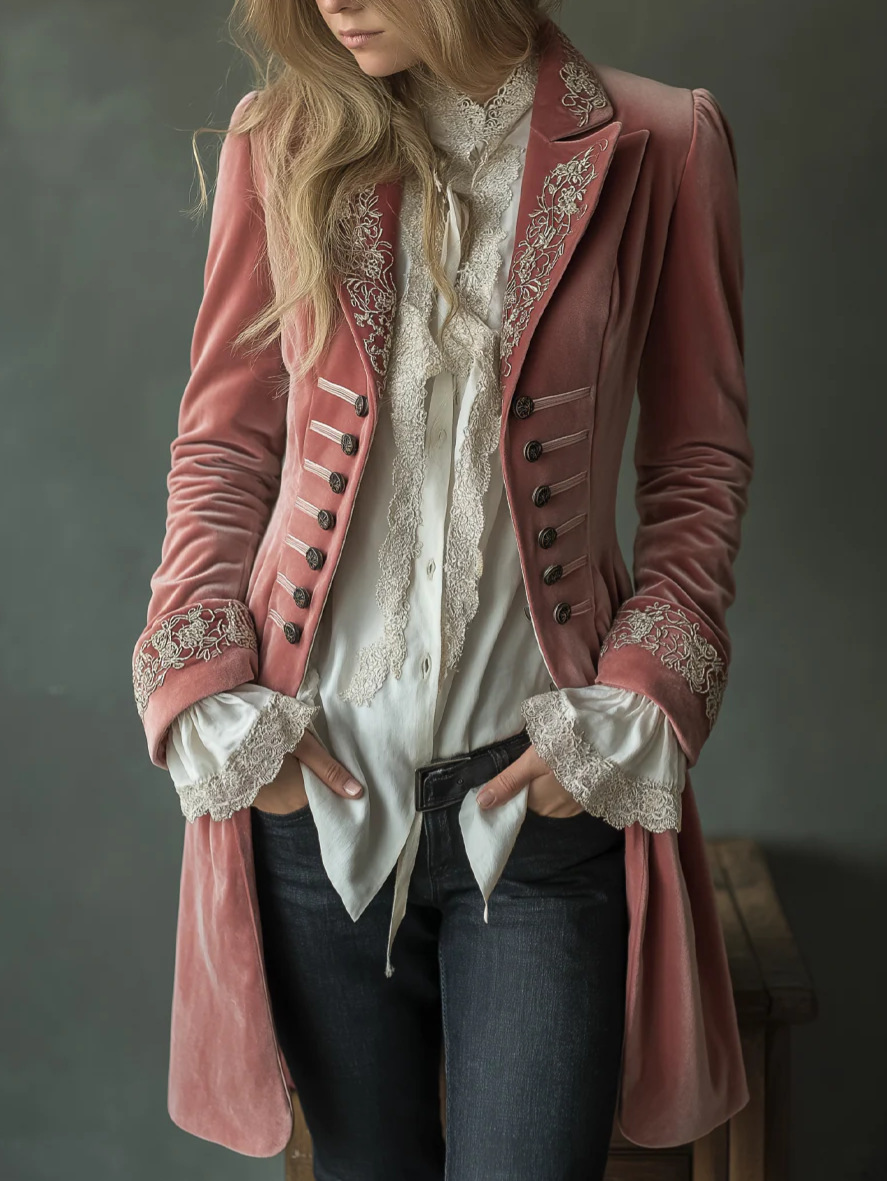 エレガントシックなベルベットジャケットブレザー女性用ダブルブ - Velvet Blazer Vintage のレビューと価格
