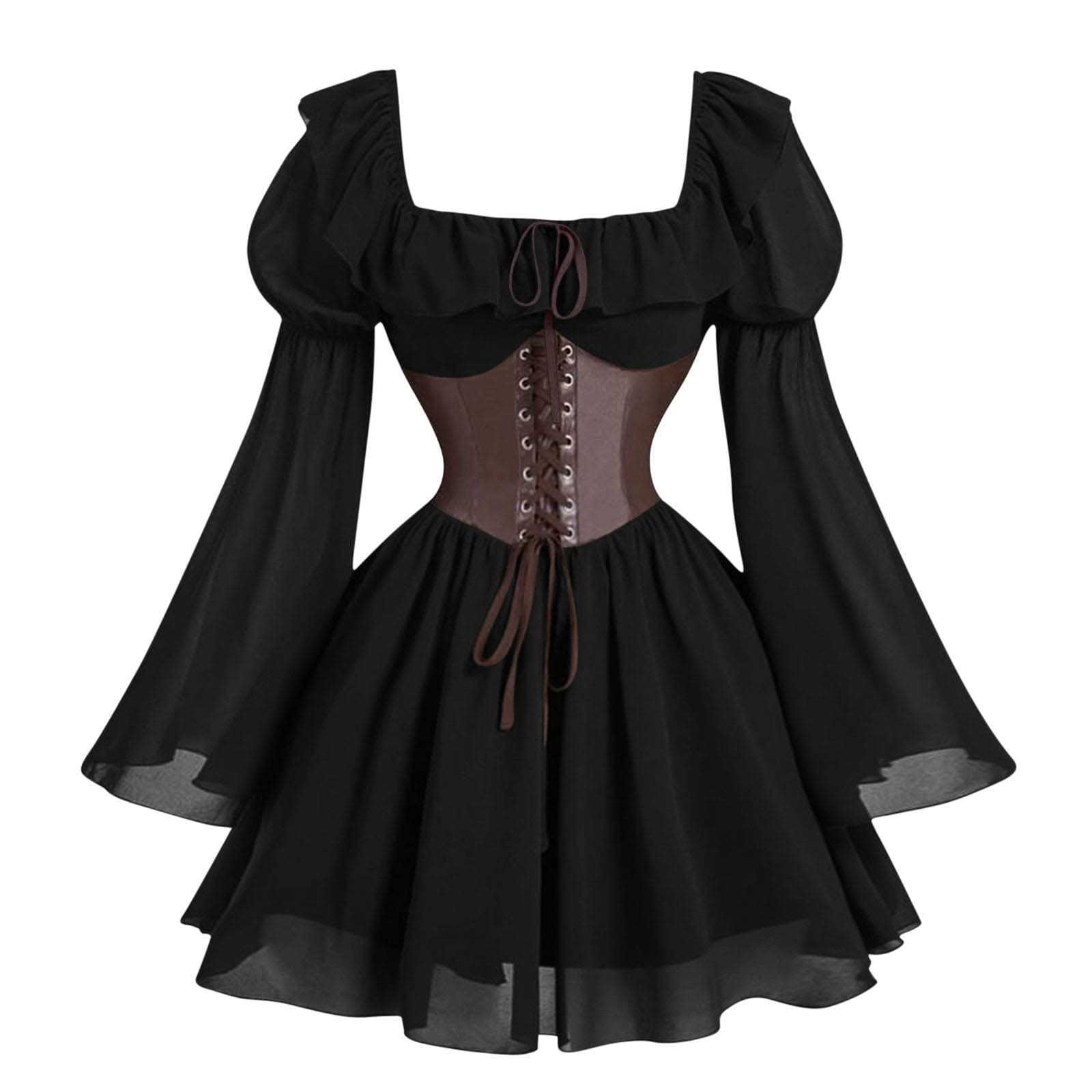 ルネサンス中世風長袖パフスリーブドレス ハロウィンカーニバル - Vintage Victorian Fashion のレビューと価格