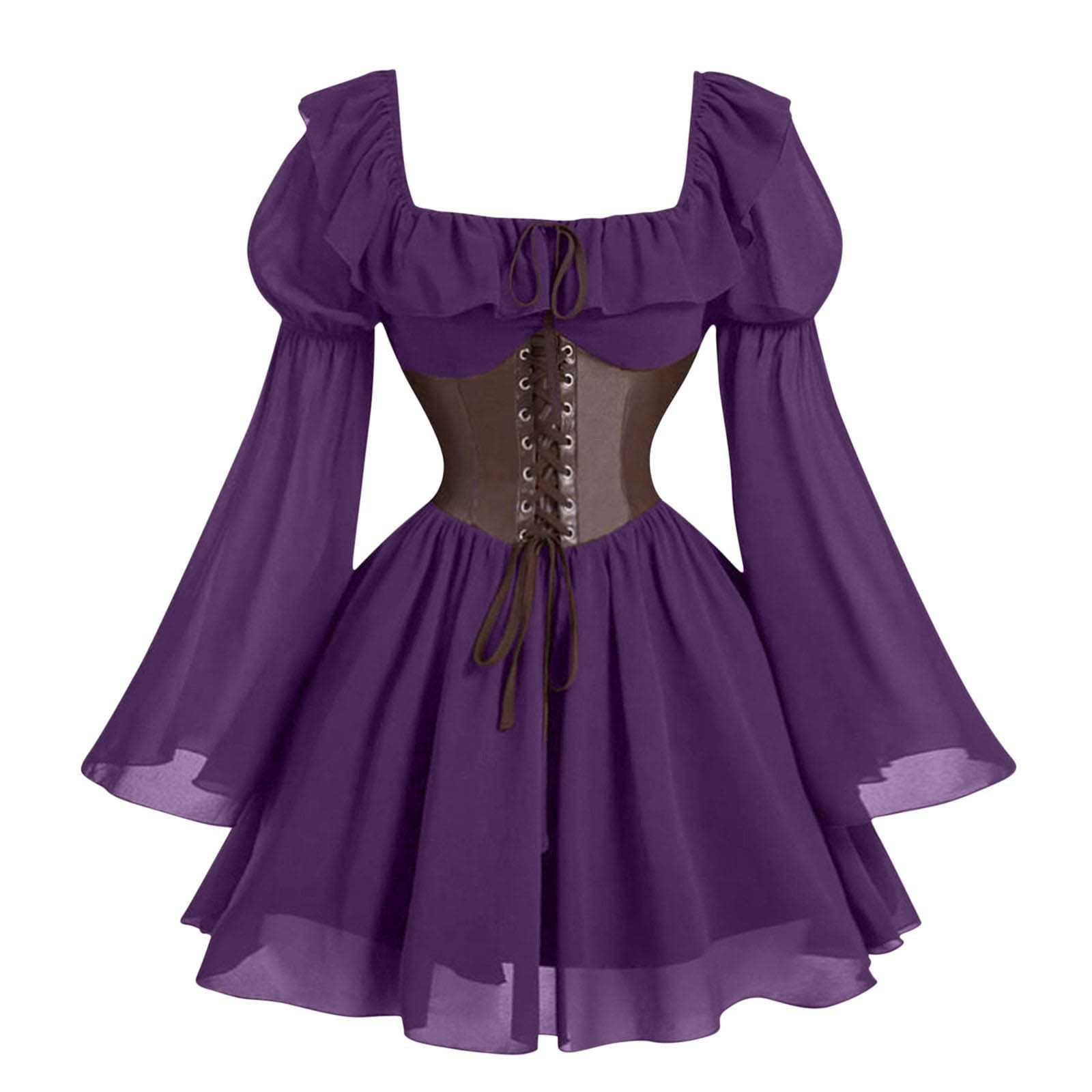ルネサンス中世風長袖パフスリーブドレス ハロウィンカーニバル - Vintage Victorian Fashion のレビューと価格