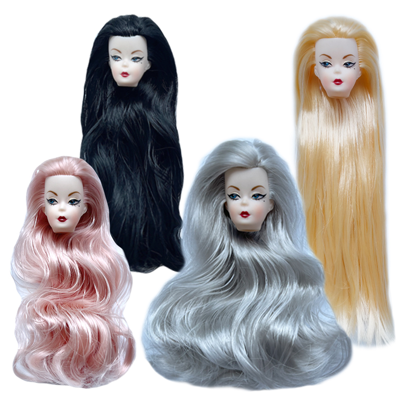 青い目のウェーブカールヘアドールヘッド、11.5インチドール - Vintage Fashion Female のレビューと価格