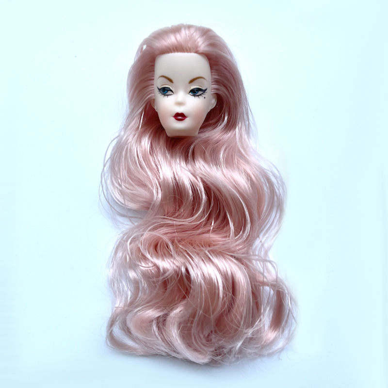 青い目のウェーブカールヘアドールヘッド、11.5インチドール - Vintage Fashion Female のレビューと価格