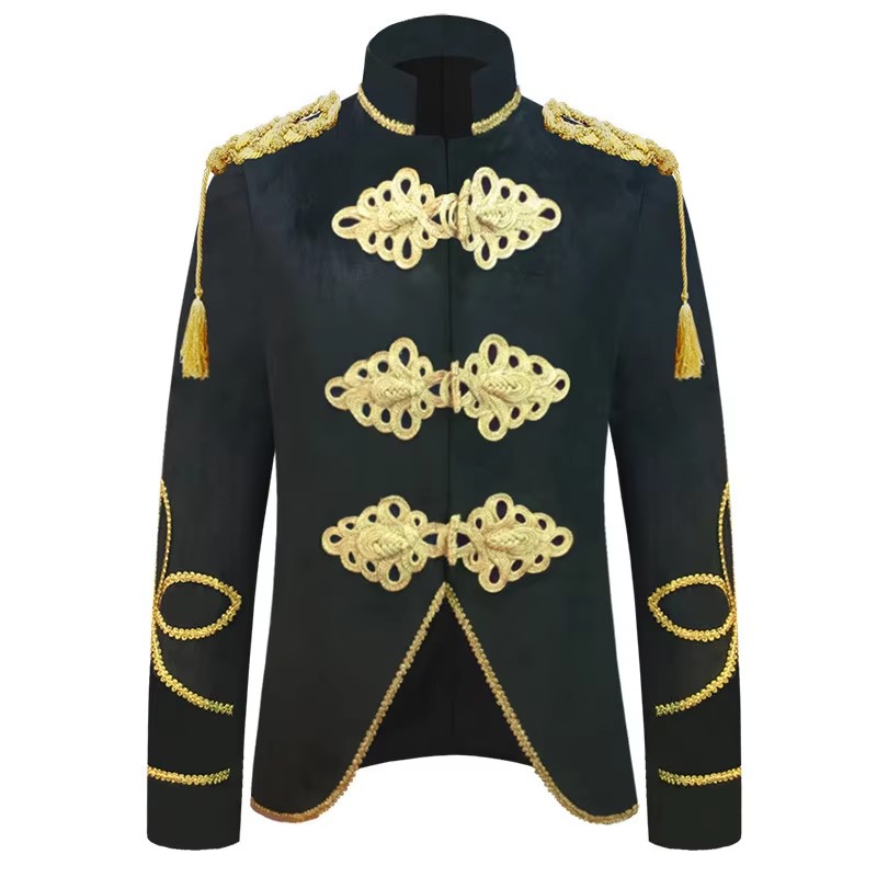 メンズベルベットジャケットゴールデンロープエポレットスタンド - Velvet Blazer Vintage のレビューと価格
