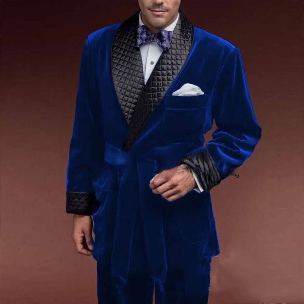 グリーンベルベット喫煙スーツジャケット男性用ベルト黒ラペルウ - Velvet Blazer Vintage のレビューと価格